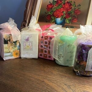 Lot of 5 Pretty Decorative Candles